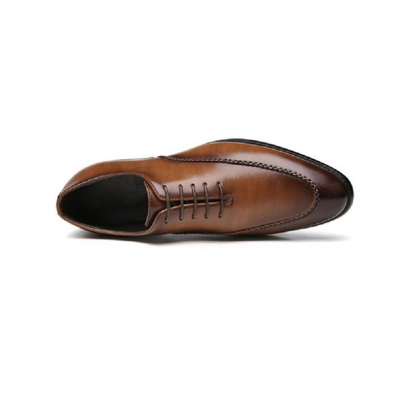Chaussures Formelles Pour Hommes Oxford Business Moderne Rétro Bout Ciselé - Brun