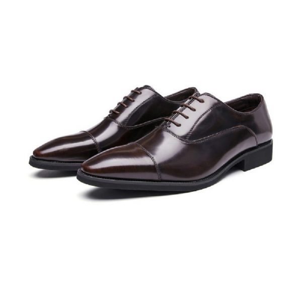 Chaussures Formelles Pour Hommes Oxford Cuir Vache À Bout Pointu - Brun