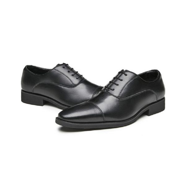Chaussures Formelles Pour Hommes Oxford À Lacets Et Bout Pointu - Noir