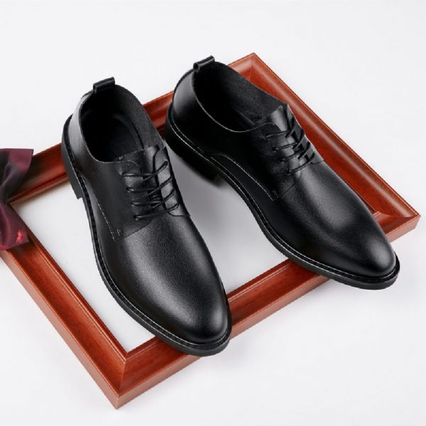 Chaussures Habillées Pour Hommes À Lacets Derby Confortables Semelle Souple - Noir