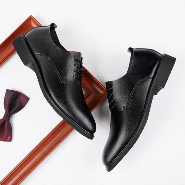 Chaussures Habillées Pour Hommes À Lacets Derby Confortables Semelle Souple - Noir
