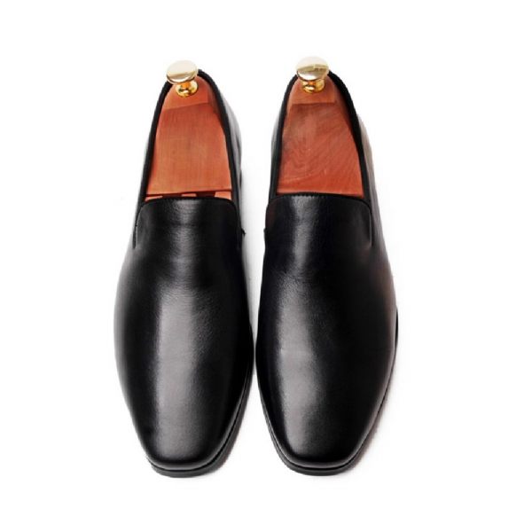 Chaussures Habillées Pour Hommes Mocassins Cuir Vache Mariage - Noir