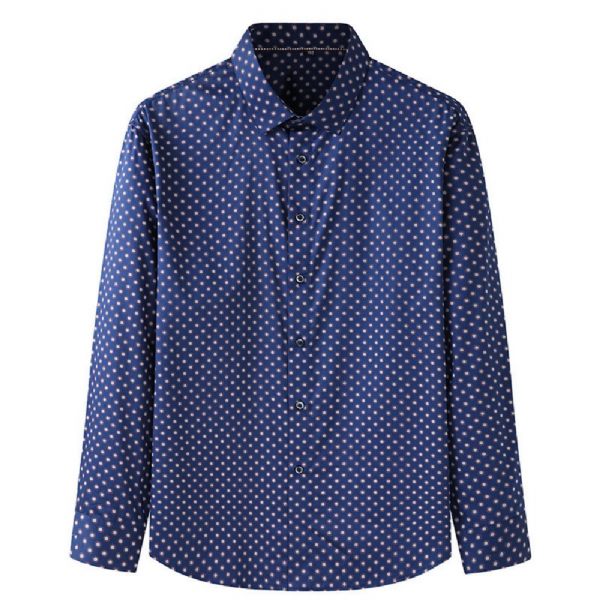 Chemise Homme Motif À Pois Manches Longues Ample