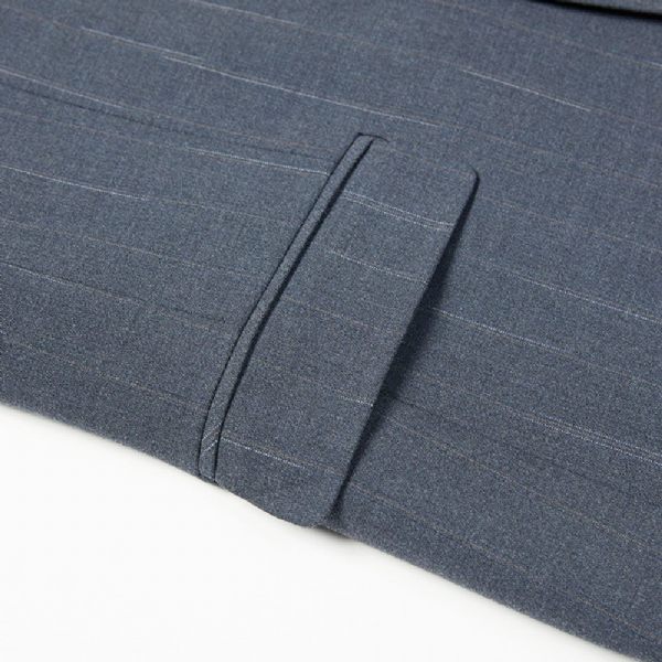 Costume 2 Pièces Pour Homme Couleur Unie Simple Boutonnage Deux Boutons Fentes Doubles Latérales Élégant - Bleu