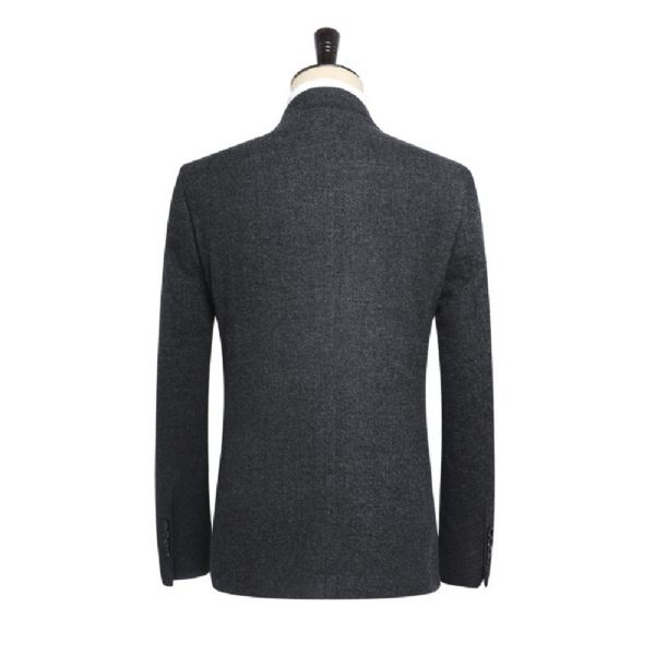 Costume 2 Pièces Homme Tunique Chinoise Col Montant Tendance Automne/hiver - Gris