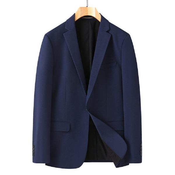 Costume 2 Pièces Pour Hommes Grand Et Couleur Unie Un Bouton Robe Formelle - Bleu