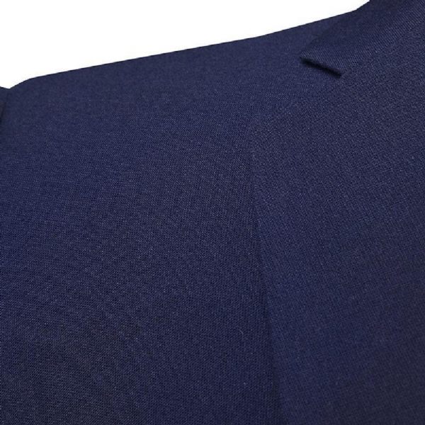 Costume 2 Pièces Pour Hommes Mode Confortable Couleur Unie Mince Deux Boutons Laine Facile D'entretien - Bleu