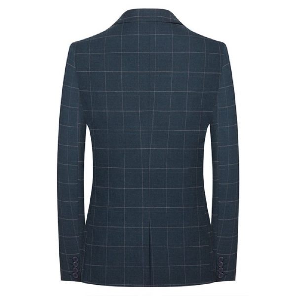 Costume 2 Pièces Pour Hommes Robe Mariée Tissu Élastique À Carreaux Business Moderne - Vert