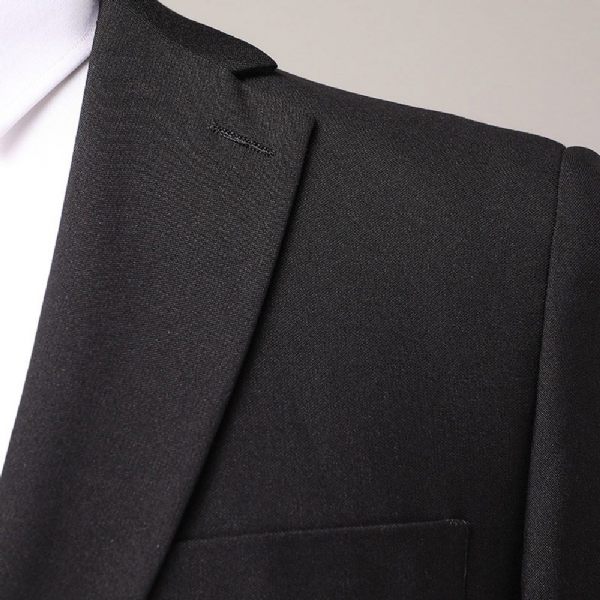 Costume 2 Pièces Pour Hommes Slim Business Vêtements Formels Modernes Robe Mariée Deux Boutons - Noir