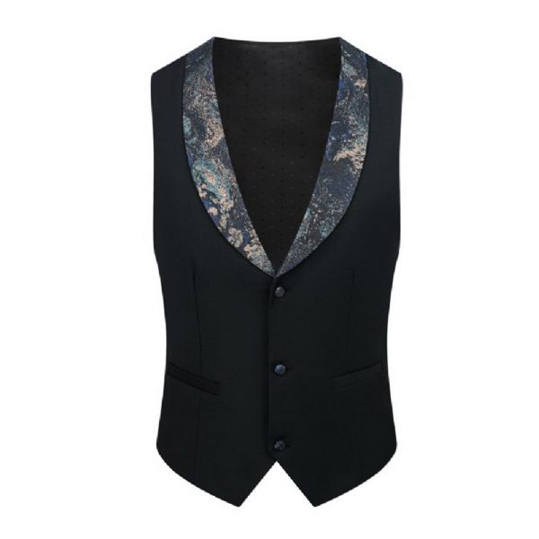Costume 3 Pièces Homme Automne / Hiver Jacquard Un Bouton Robe Cérémonie Mariage Revers Pointe - Bleu