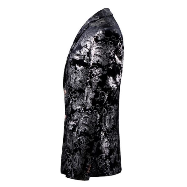 Costume 3 Pièces Homme Deux Boutons Robe Cérémonie Slim Facile D'entretien - Argent