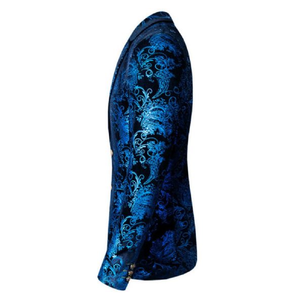 Costume 3 Pièces Homme Deux Boutons Robe Cérémonie Slim Facile D'entretien - Bleu