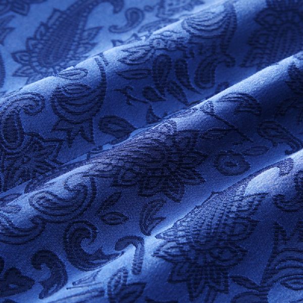 Costume 3 Pièces Pour Hommes Col Châle Slim Un Bouton Motif Floral Robe Formelle Mariage - Bleu