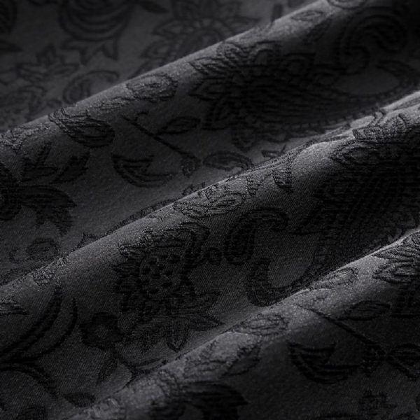 Costume 3 Pièces Pour Hommes Double Boutonnage Col Plat Robe Formelle Jacquard Mariage Grande Taille - Noir