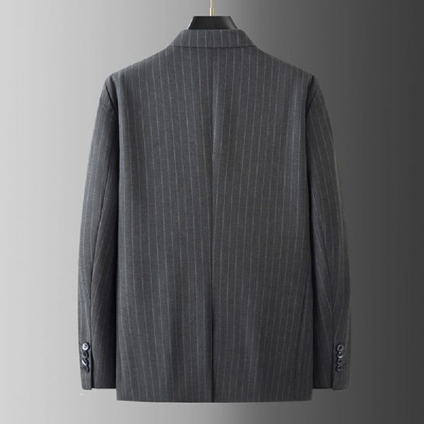 Costume 3 Pièces Pour Hommes Grands Et Deux Boutons Col Plat Motif À Carreaux - Gris / Kaki