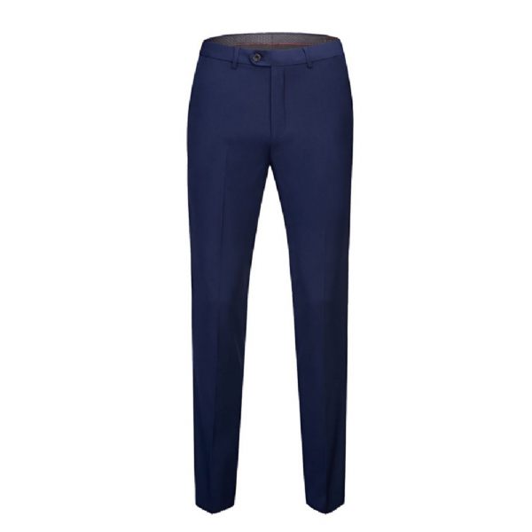 Costume 3 Pièces Pour Hommes Grands Et Un Bouton Robe Formelle Bloc Couleur - Bleu Foncé