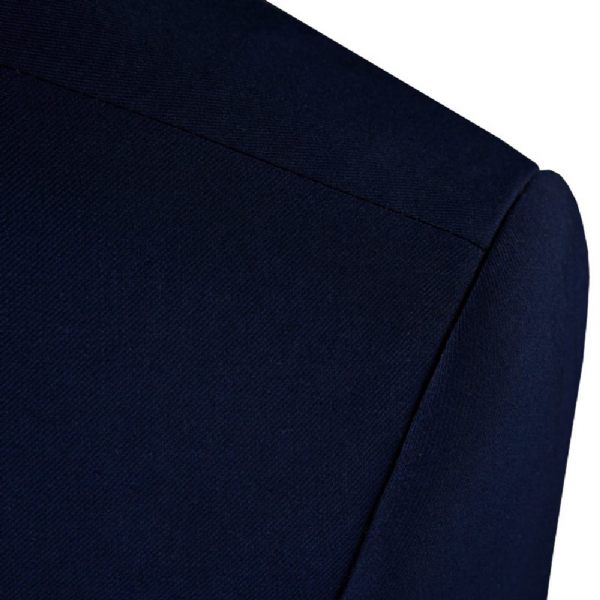 Costume 3 Pièces Pour Hommes Grands Et Un Bouton Robe Formelle Bloc Couleur - Bleu Foncé