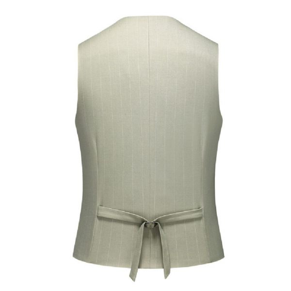 Costume 3 Pièces Pour Hommes Vêtements Formels Motif À Rayures Simple Boutonnage Deux Boutons - Vert