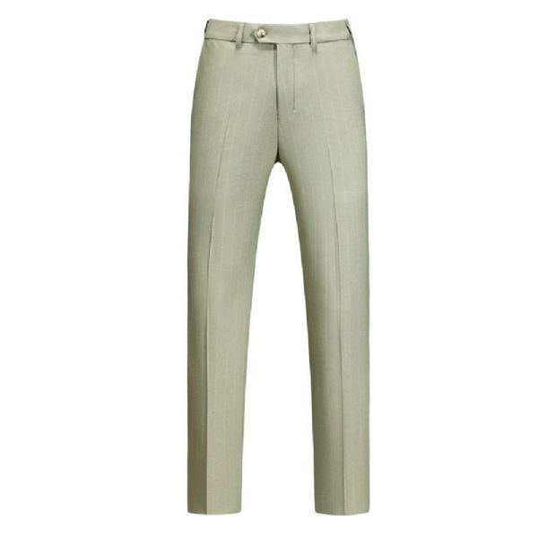 Costume 3 Pièces Pour Hommes Vêtements Formels Motif À Rayures Simple Boutonnage Deux Boutons - Vert