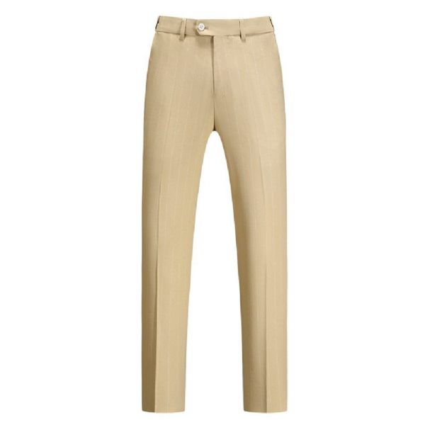 Costume 3 Pièces Pour Hommes Vêtements Formels Motif À Rayures Simple Boutonnage Deux Boutons Élégant - Jaune