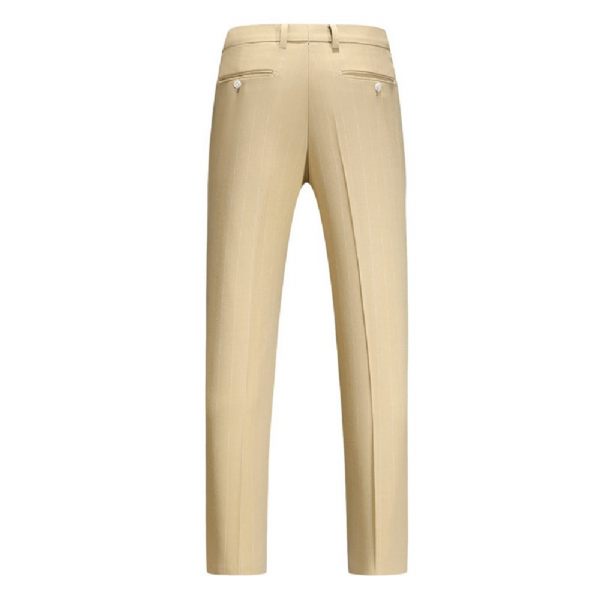 Costume 3 Pièces Pour Hommes Vêtements Formels Motif À Rayures Simple Boutonnage Deux Boutons Élégant - Jaune