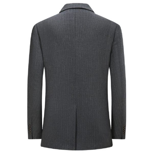 Costume Surdimensionné 2 Pièces Pour Hommes Deux Boutons Vêtements Formels Modernes D'affaires Motif À Rayures - Gris