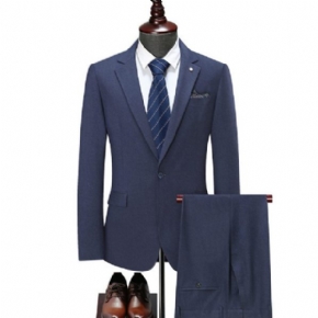Costume Surdimensionné 2 Pièces Pour Hommes Un Bouton Épais Couleur Unie Ample