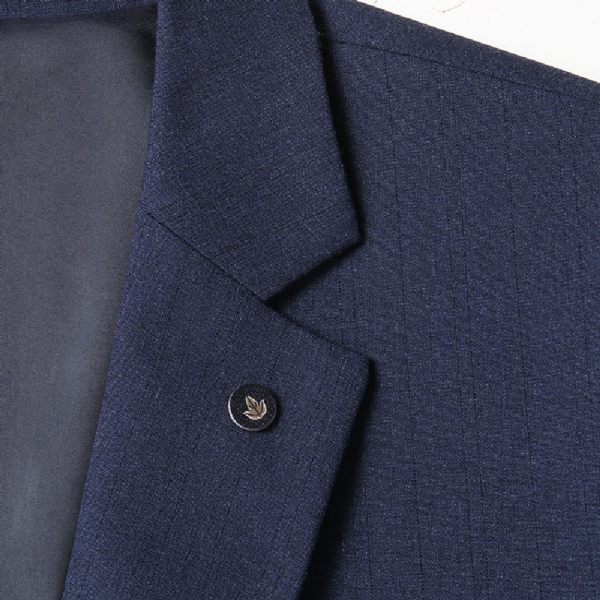 Costume Surdimensionné 2 Pièces Pour Hommes Un Bouton Épais Couleur Unie Ample - Bleu Foncé