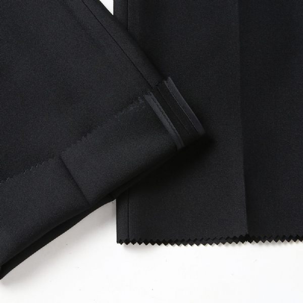 Costume Surdimensionné 3 Pièces Pour Hommes Moderne Croisé Couleur Unie - Noir
