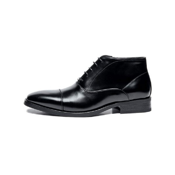 Martin Bottes Chaussures Formelles Pour Hommes À Lacets Et Fermeture Éclair Latérale - Noir